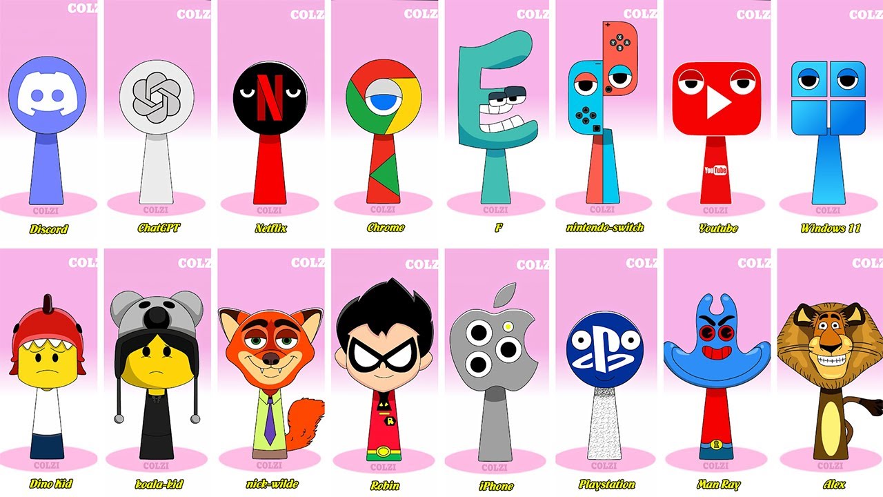 Incredibox Sprunki OC Phase 1 to Phase Youtube Like, Huggy Wuggy, Coca Cola, Alphabet Lore, Windows