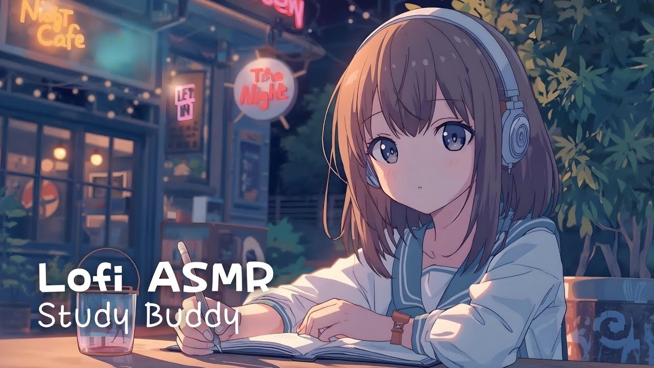 Neon Solitude 🌃 Lofi Chillhop Study Beats with ASMR Whisper | Cozy Night Reading & Café Vibes