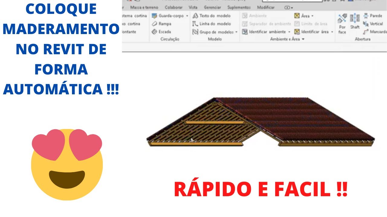 REVIT COLOCAR MADEIRAMENTO NO TELHADO