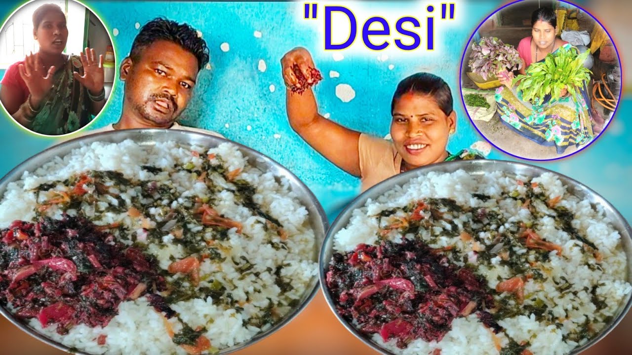 DESI TRADITIONAL DABKA SAAG WITH RICE | Tasty Village Cooking & Eating Show! 🥣🍚