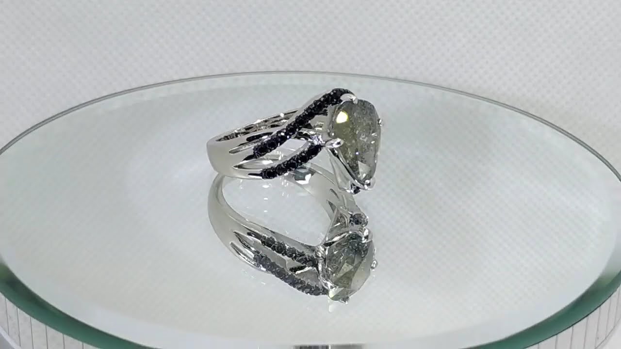Кольцо с натуральным меняющим цвет сапфиром 4.18 ct и шпинелью Сертификат Размер 17.5 Серебро 925