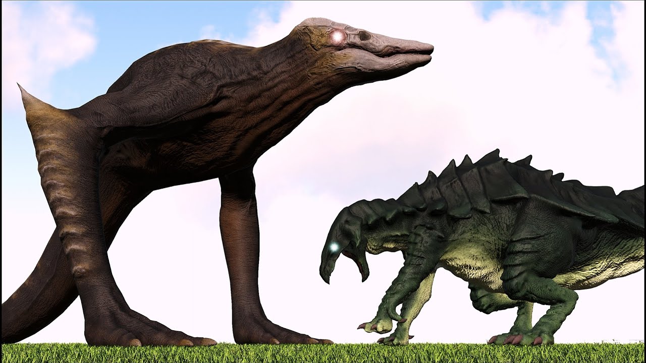 TITANUS SKULL CRAWLER VS IGUANONT HYPO SHANTUNGOSAURUS (ARK SURVIVAL EVOLVED BATTLE)