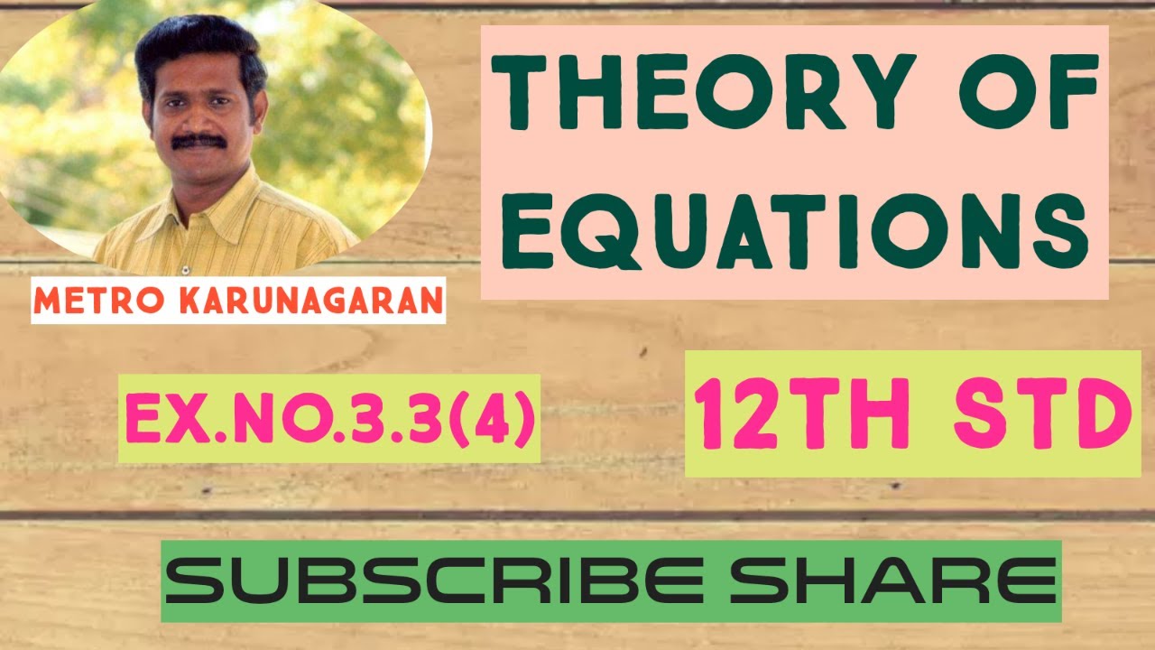 12th Std Maths Ex.3.3(4) Determine k and solve the Equation 2x^3-6x^2+3x+k=0 if one of it's roots