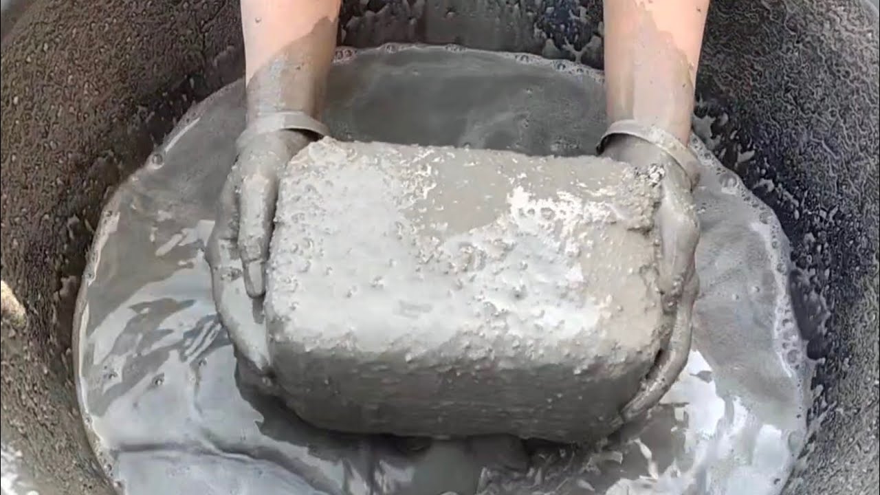 Asmr | Soft dusty sand cement white concrete chunks crumbling wet satisfying | ASASMR |