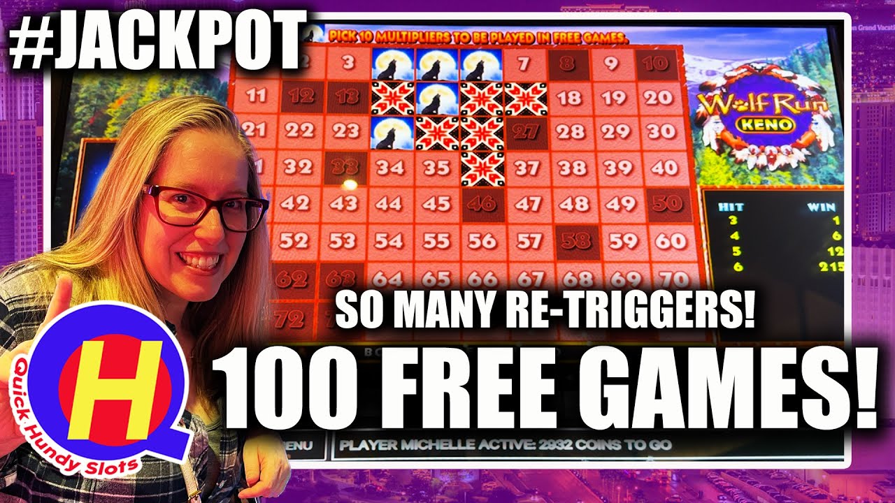JACKPOT! 150+ Free Games Yields a Handpay on Wolf Run KENO!