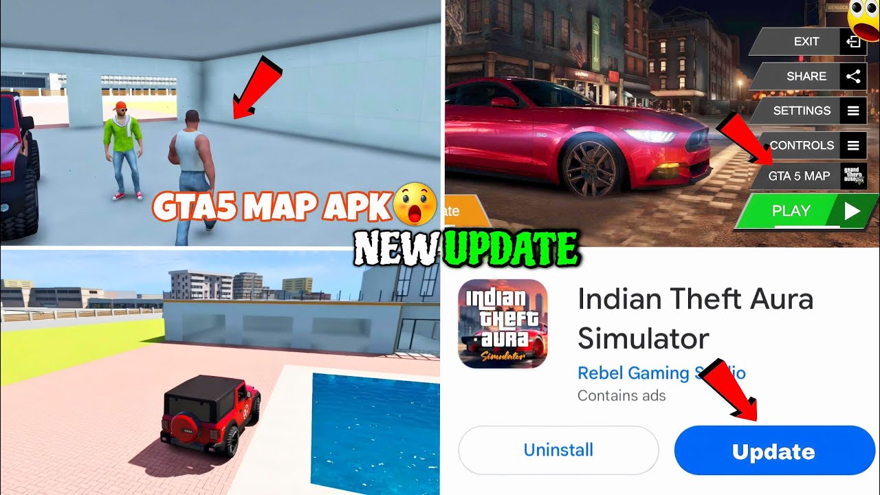 Indian Thef auto simulator new update🤯+Gta5 Map Option And All New Secret Future+Cheat codes