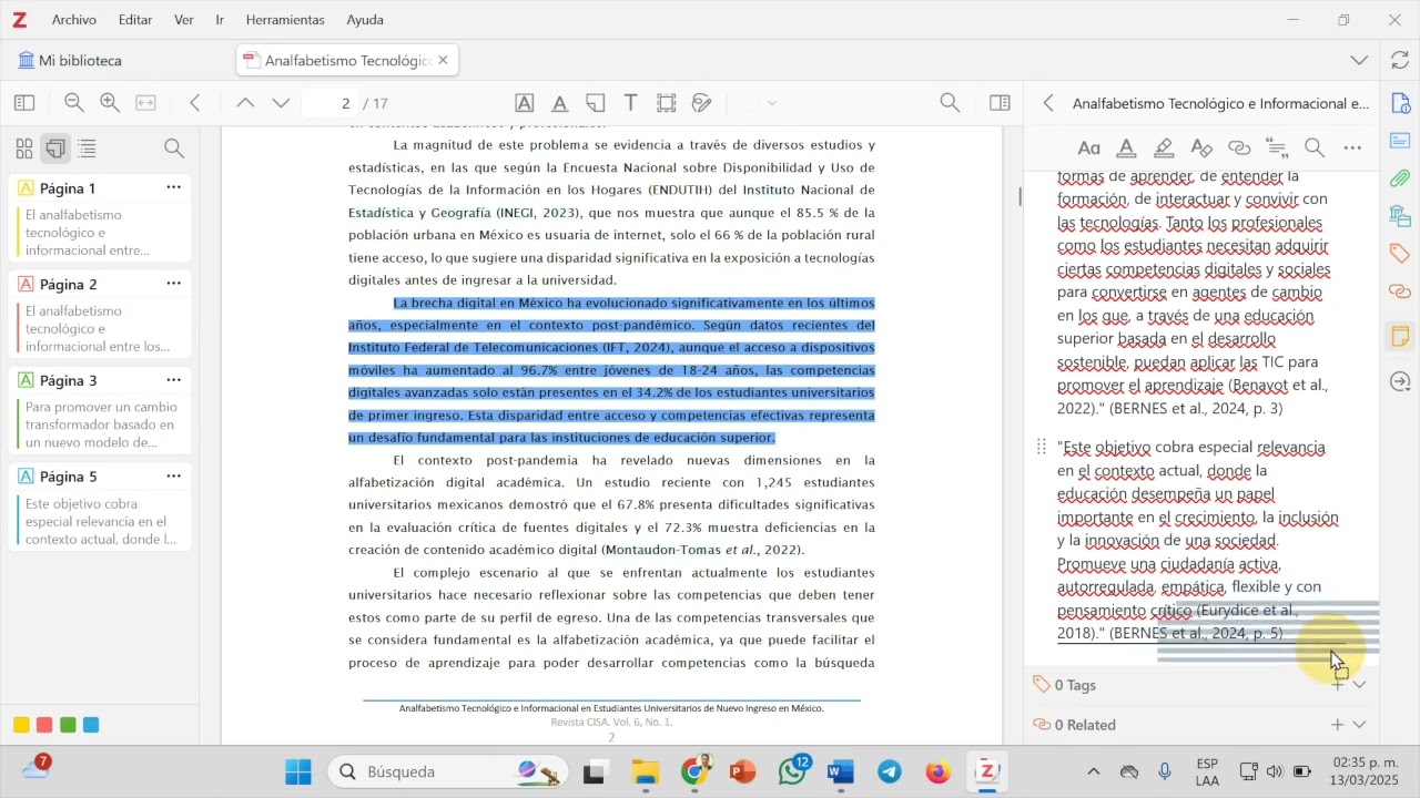 Cómo agregar citas directas  o textuales con Zotero desde Notas