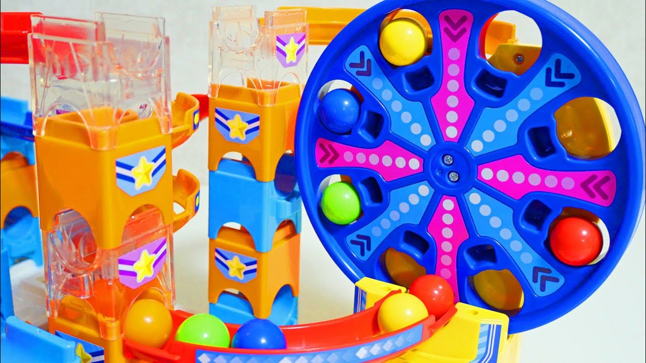 Space Marble Run Race ASMR # 44 ☆ Block Marble Assembly & Stickers