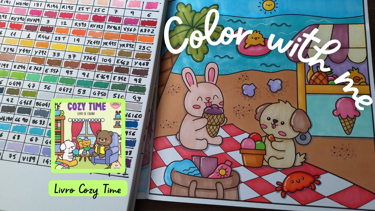 Color with me | COZY TIME | Livros de Colorir #Bobbiegoods #ohuhu #touchmarkers ☀️ 🏖️