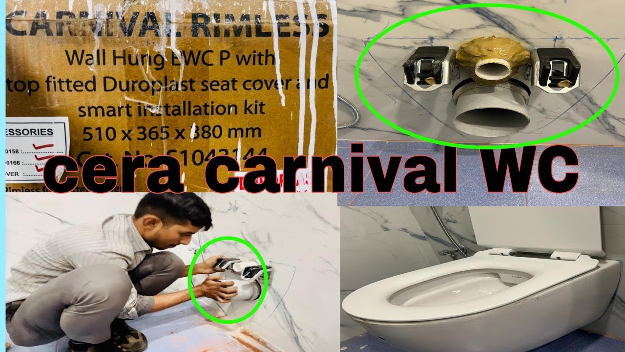 How to install Cera Carnival Rimless Wall Mount Commode ? /Rahaman Sanitation/ Plumbing