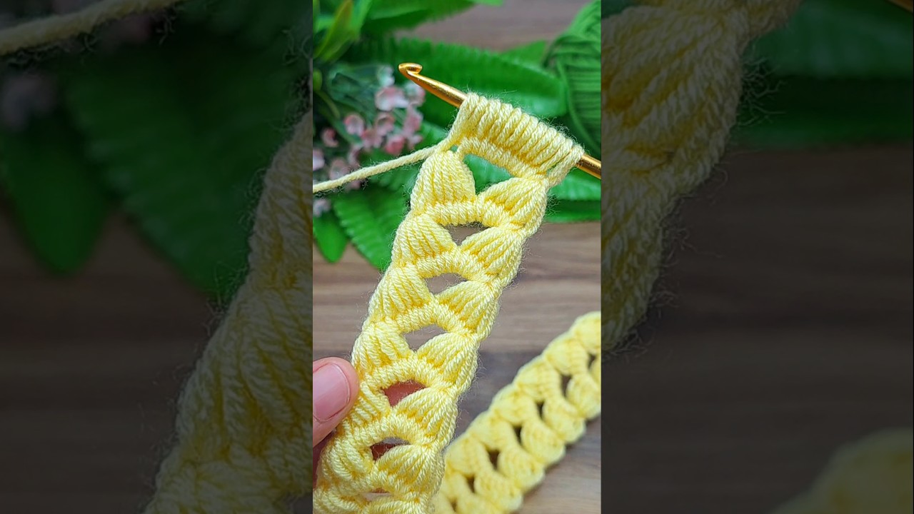Great idea ~ super easy tunisian crochet hair band, bag handle model video online totarial #crochet