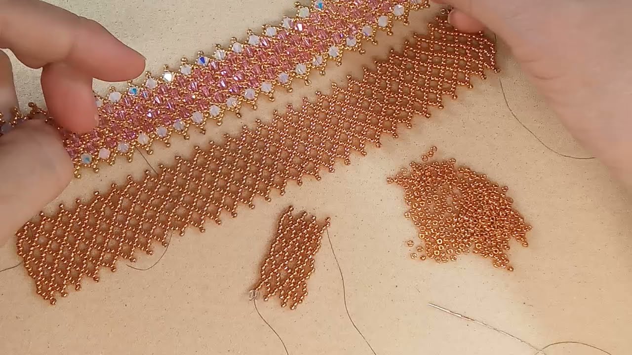Creating Netting for a Crystal Cuff Bracelet