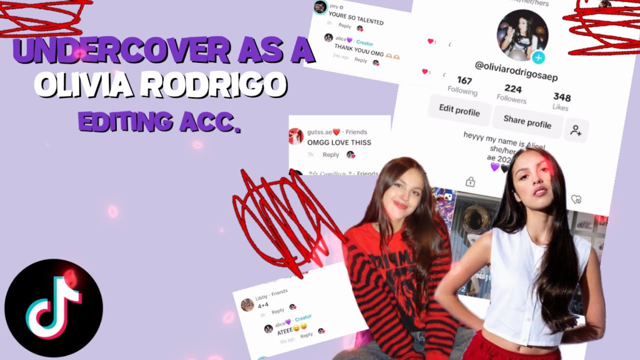 going UNDERCOVER as a OLIVIA RODRIGO editing account for ONE WEEK. (successful?)
