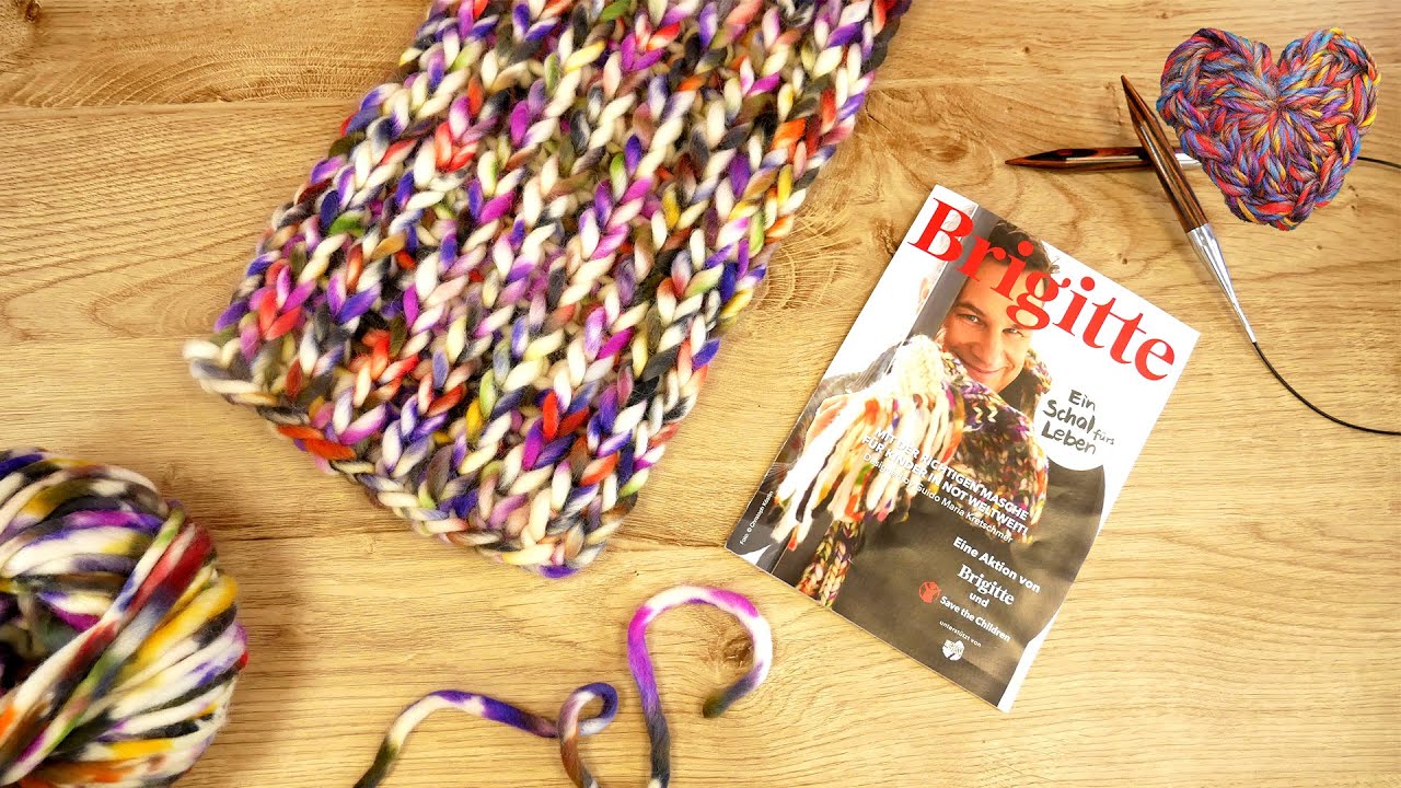 Ein Schal fürs Leben im Halbpatent | kuscheligen Winterschal Stricken für Anfänger