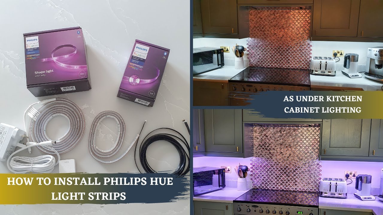 Как установить светодиодные ленты Philips Hue под кухонными шкафами (с глухой зоной)