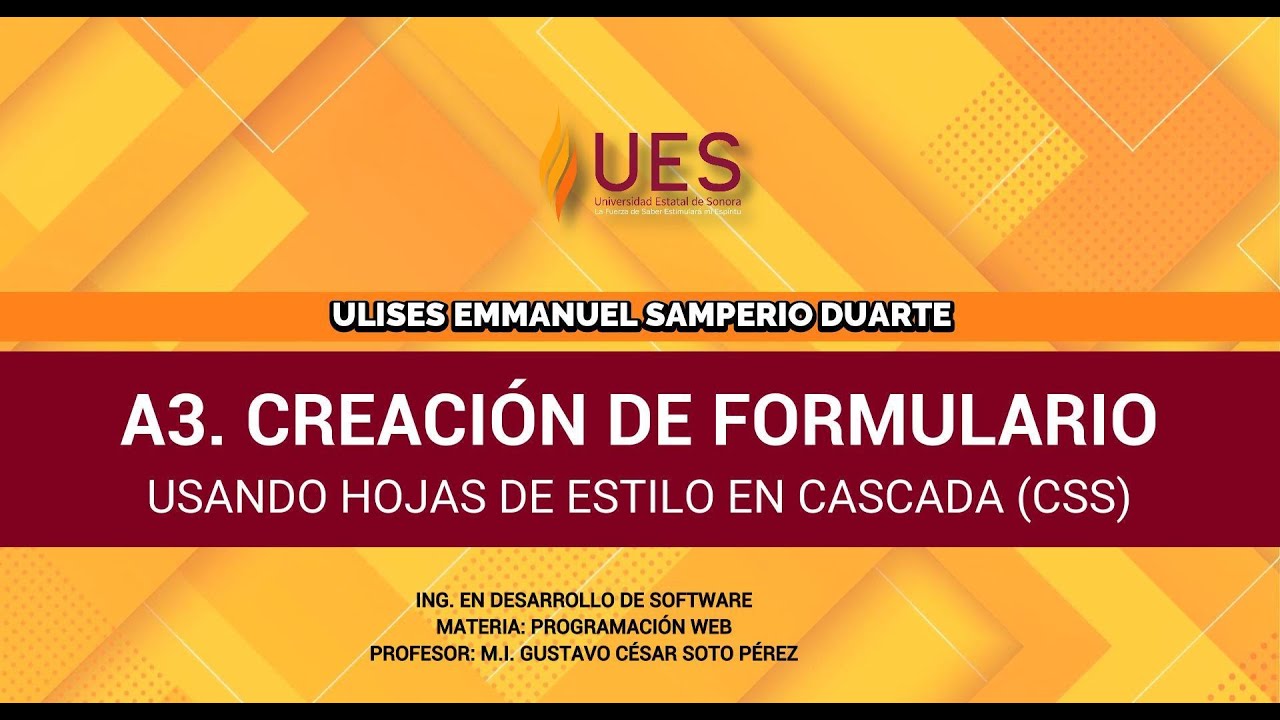 A3. PW. - Formulario Web con CSS