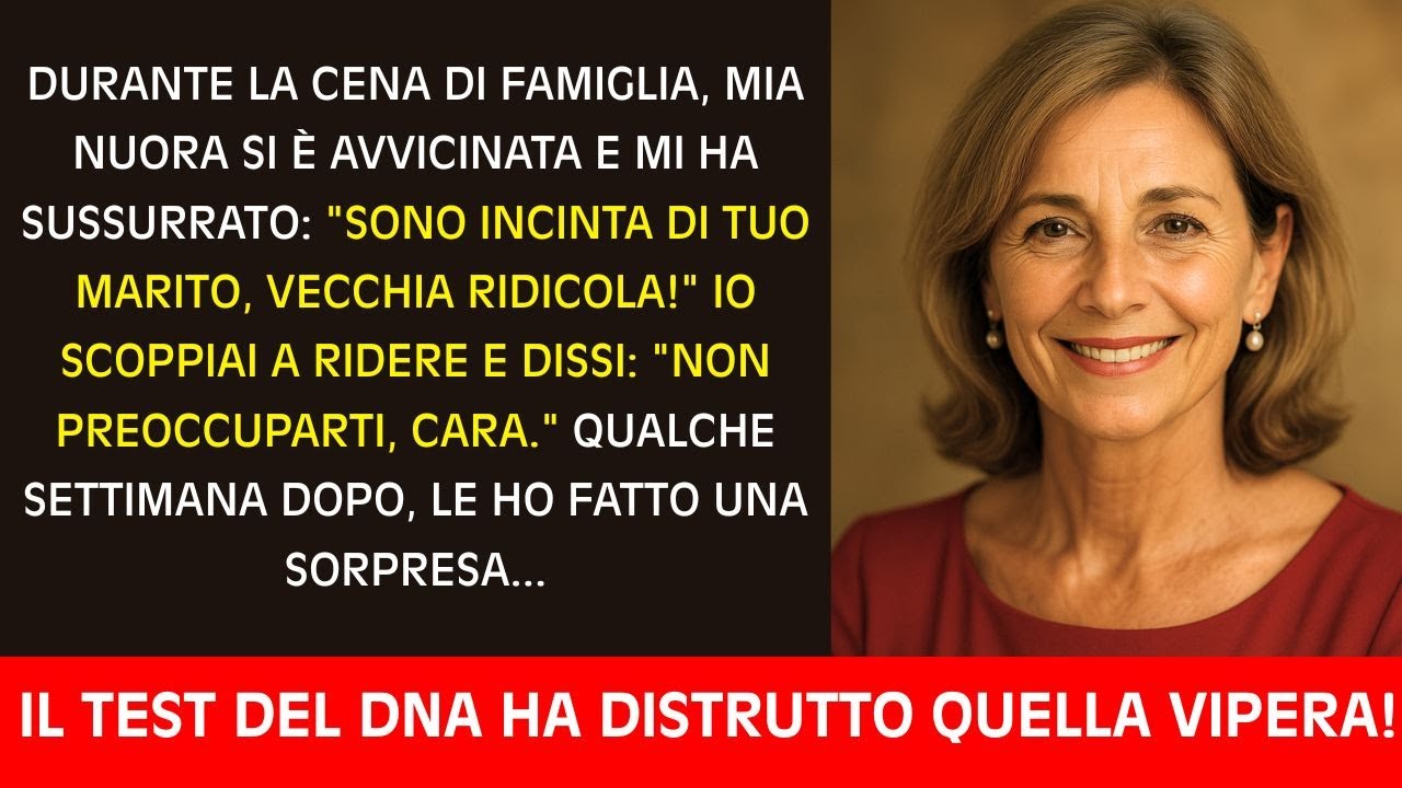 Durante la cena di famiglia, mia nuora si è avvicinata e mi ha sussurrato: “Sono incinta di tuo...