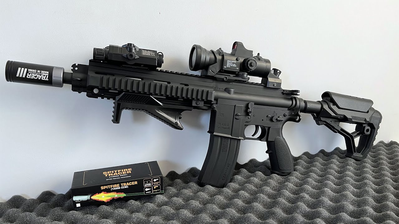 Realistic Toy gun Nylon HK 416 Automatic rifle Gel Blaster upgraded body kits with spitfire tracer.