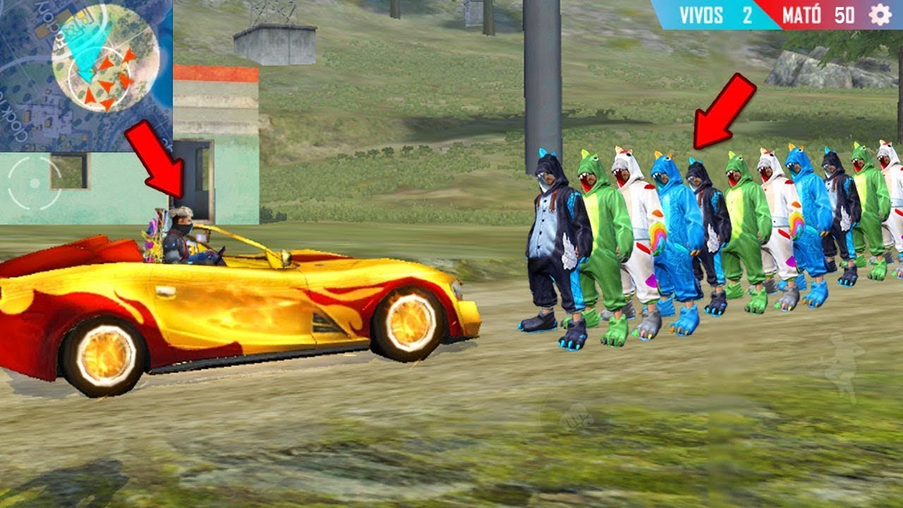 QUANTAS KILLS CONSIGO FAZER COM UM CARRO NO FREE FIRE ? 😂 *Brincadeiras free fire