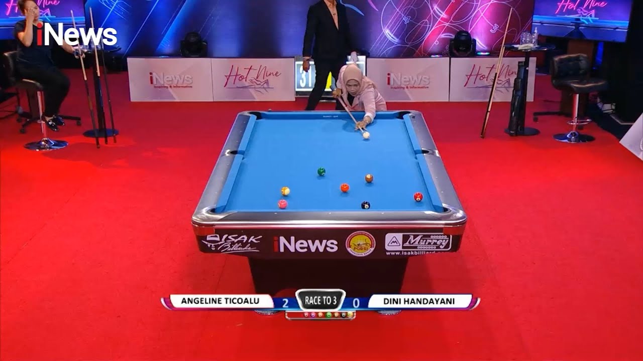 Persaingan Ketat Atlet Biliar Indonesia, Dini Handayani Vs Angeline Ticoalu Part 02 - Hot Nine 13/03