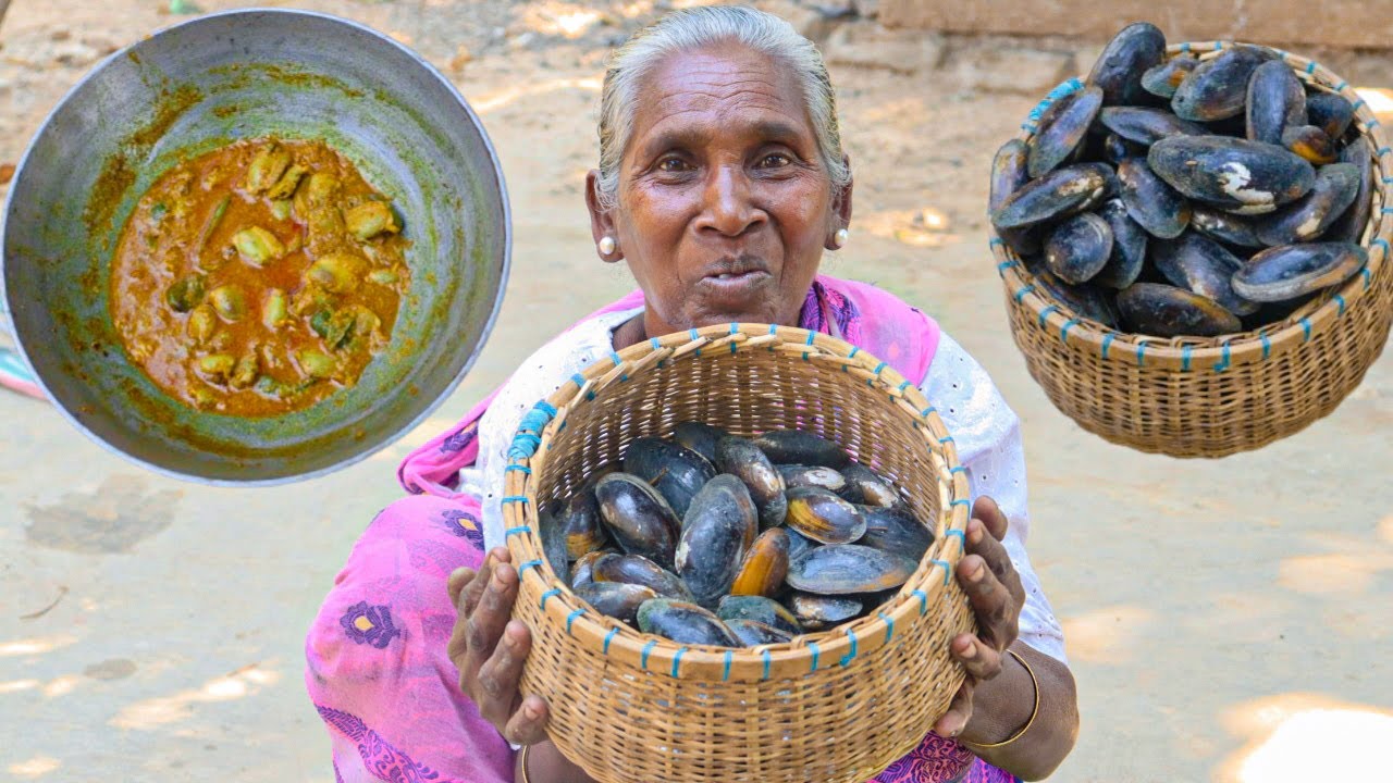 Tribal Grandma Catch & Cook Oyster | OYSTER RECIPE | Village Style Jhinuk Recipe \ Village Food.....