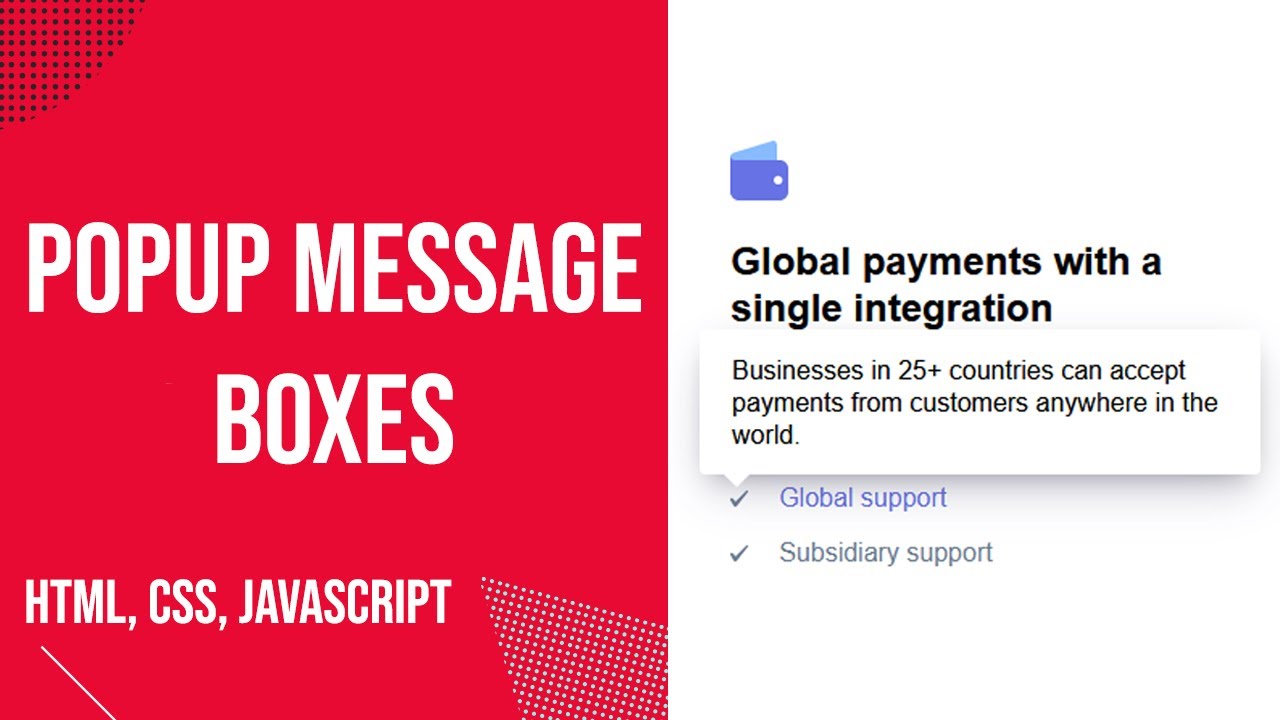 Popup Message Boxes &ndash; HTML, CSS, JAVASCRIPT [2021]