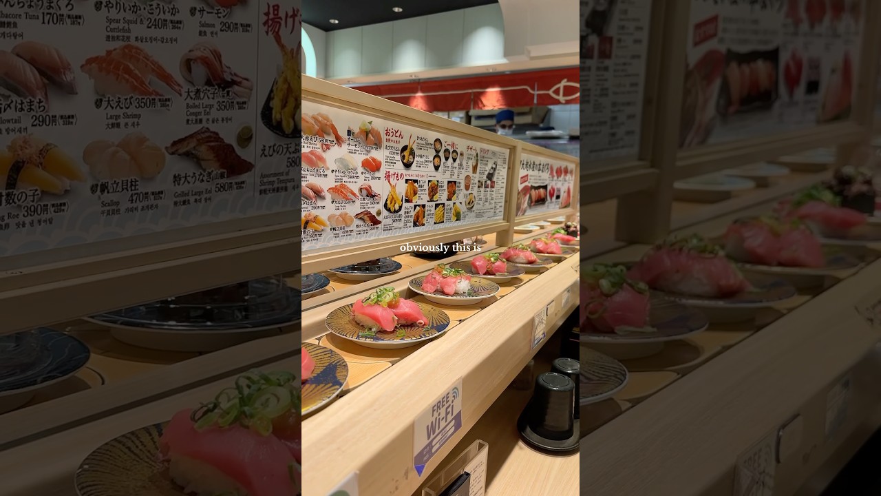 Conveyor belt sushi in Japan is what dreams are made of #foodie #foodlover #japan #osaka #sushi