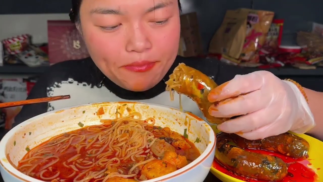 Extreme Spicy 🌶️ Meat Sauce Rice Noodles Mukbang | Juicy Intestines ASMR 🤤 Big Bites