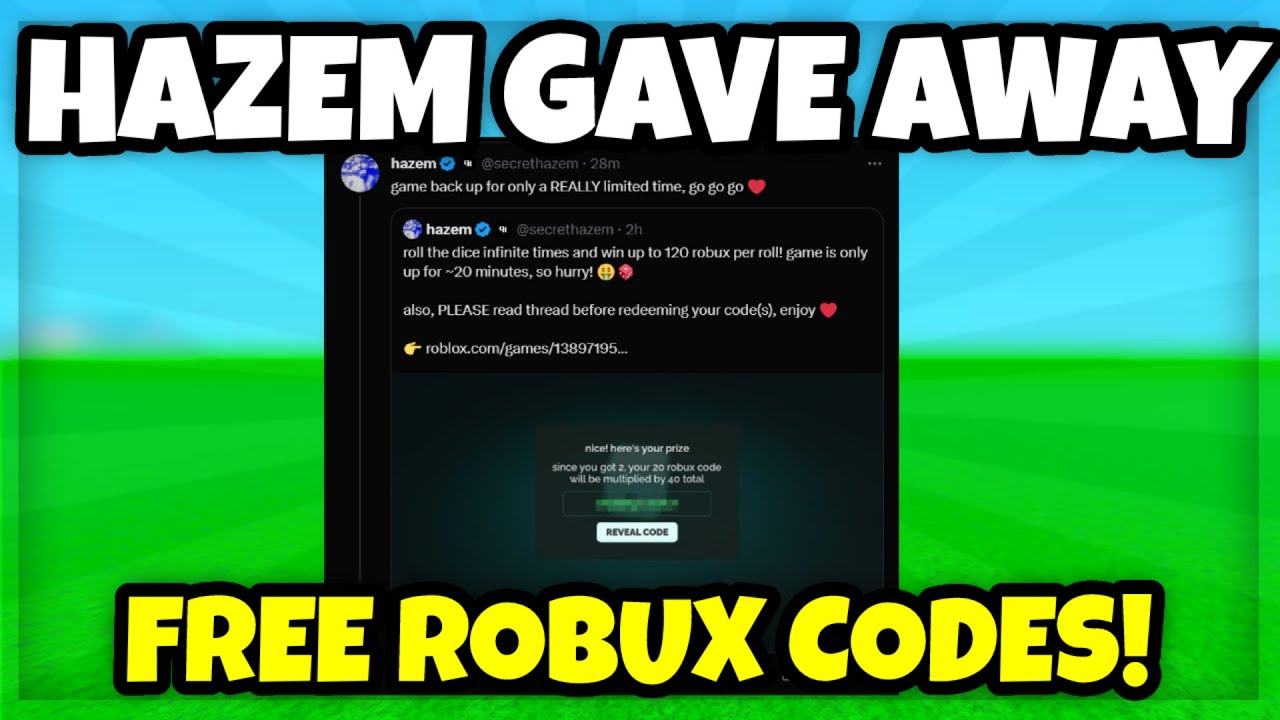 Hazem Just Gave Away FREE ROBUX Codes!