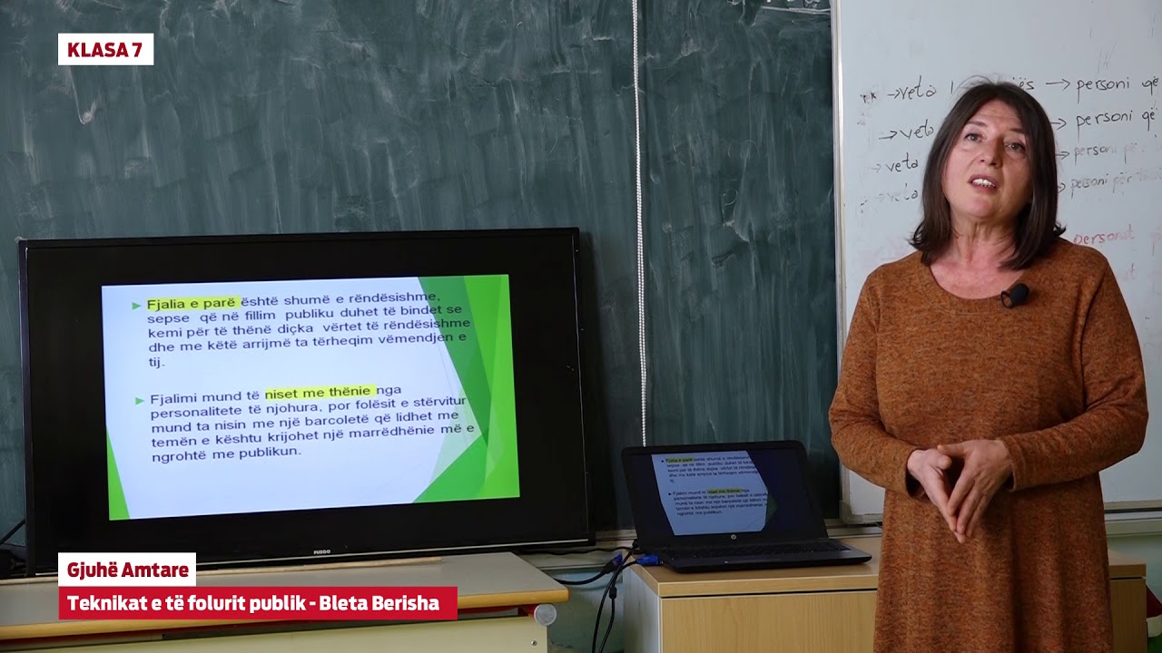 7122 Klasa 7 Gjuhë Amtare - Teknikat e të folurit publikë