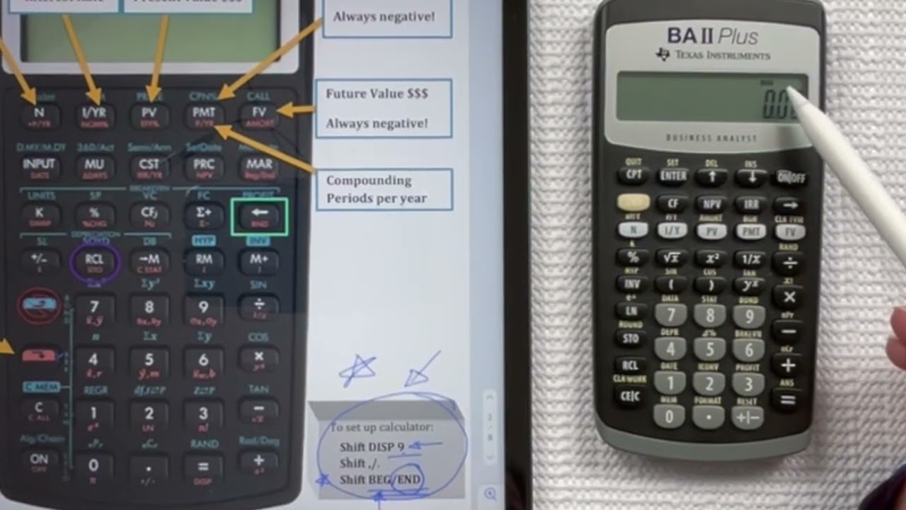 BA 2 Plus Texas Instruments Calculator set up tutorial