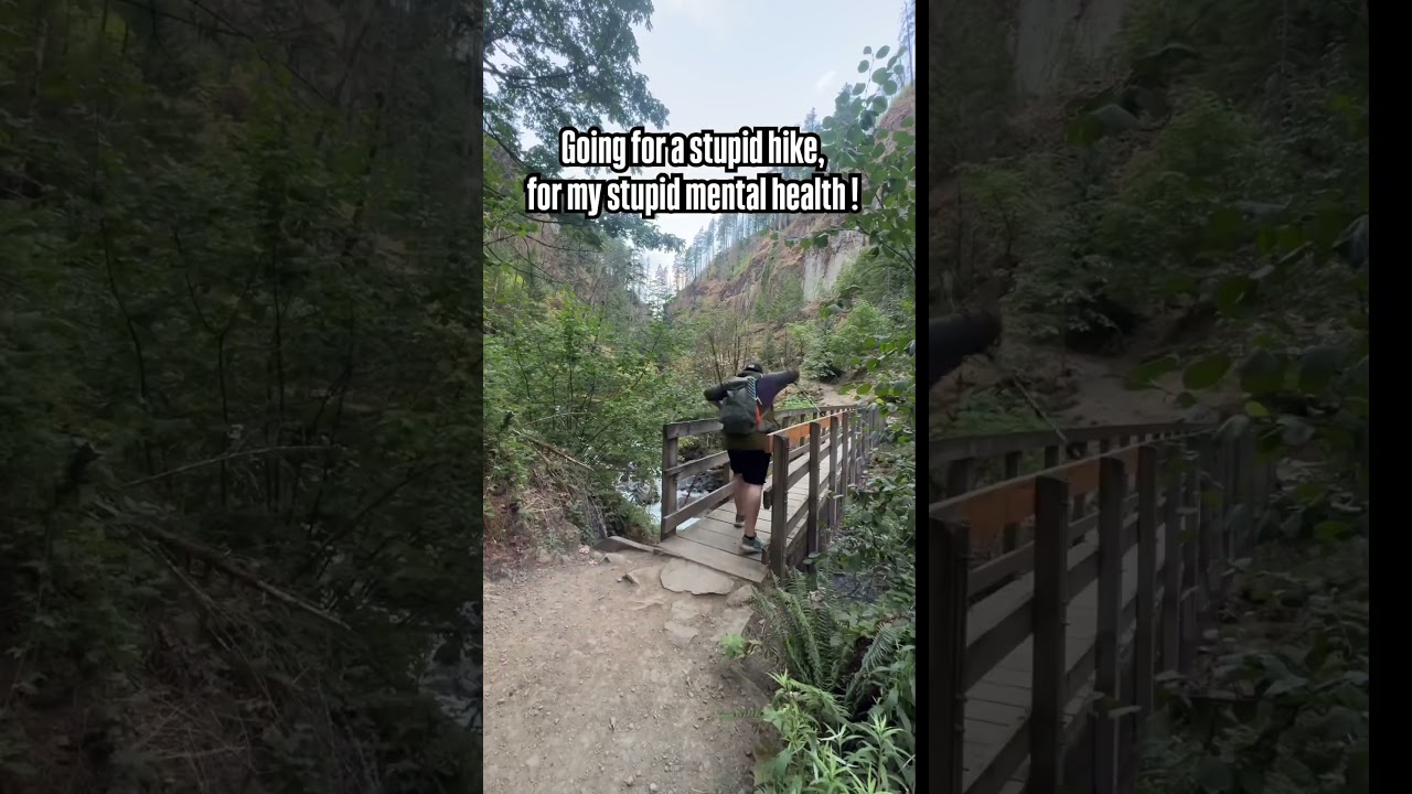 Stupid hike for my stupid mental health, to a waterfalls! #hiking #mentalhealth #wahclellafalls