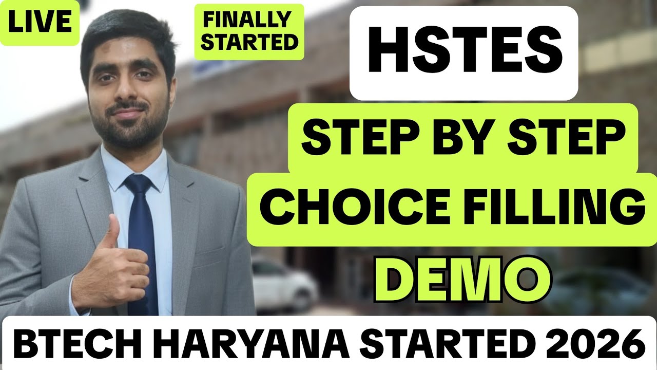 HSTES Choice Filling LIVE Step by Step Demo Btech Haryana 2026 Admissions.😱