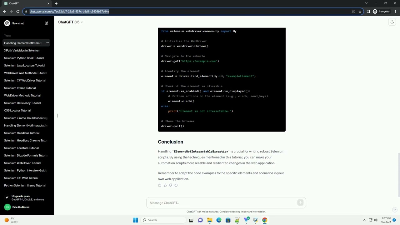 elementnotinteractableexception message element not interactable selenium