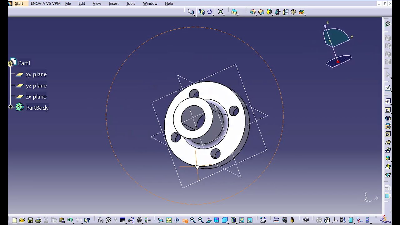 CATIA V5 for Beginners: Circular Pattern, Flange, Pad & Pocket - 6