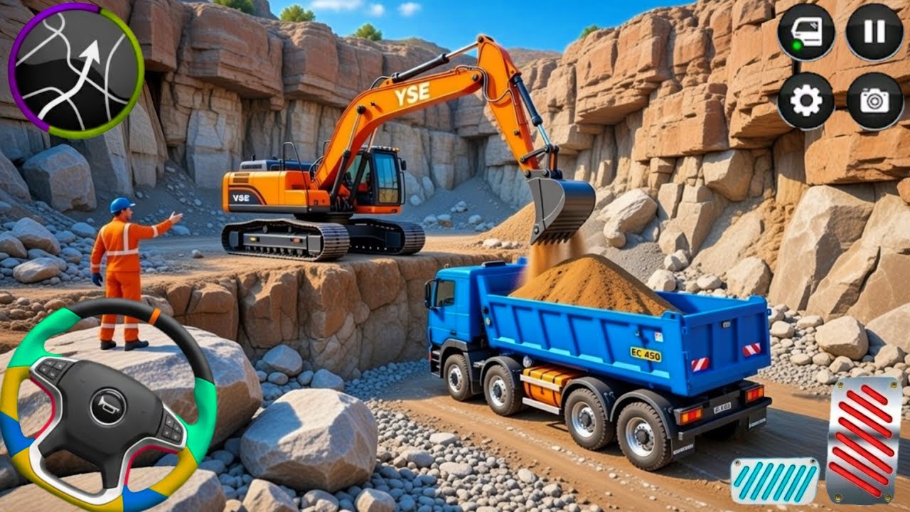 Out Of Control Construction Game Simulator 3D - Highway Excavator with JCB - Android Game Video 