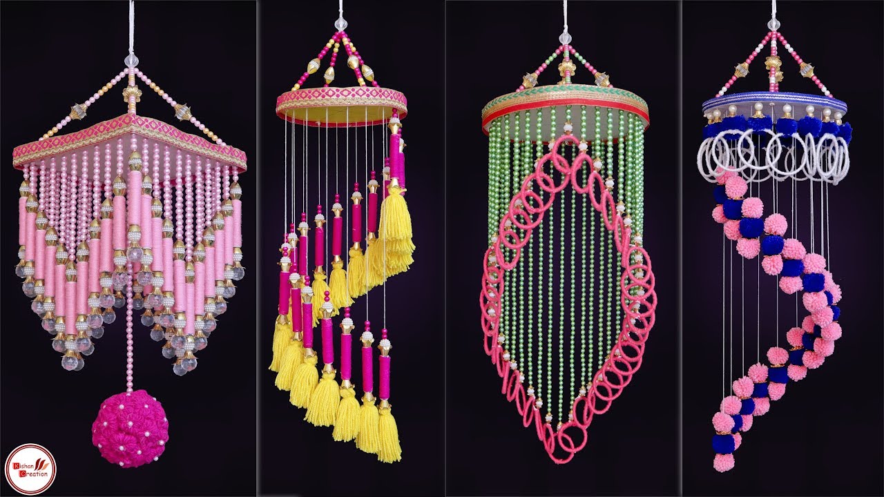 5 Amazing Wind Chime !!! DIY Pearls Wall Hanging Craft || Handmade Home Decorating Idea