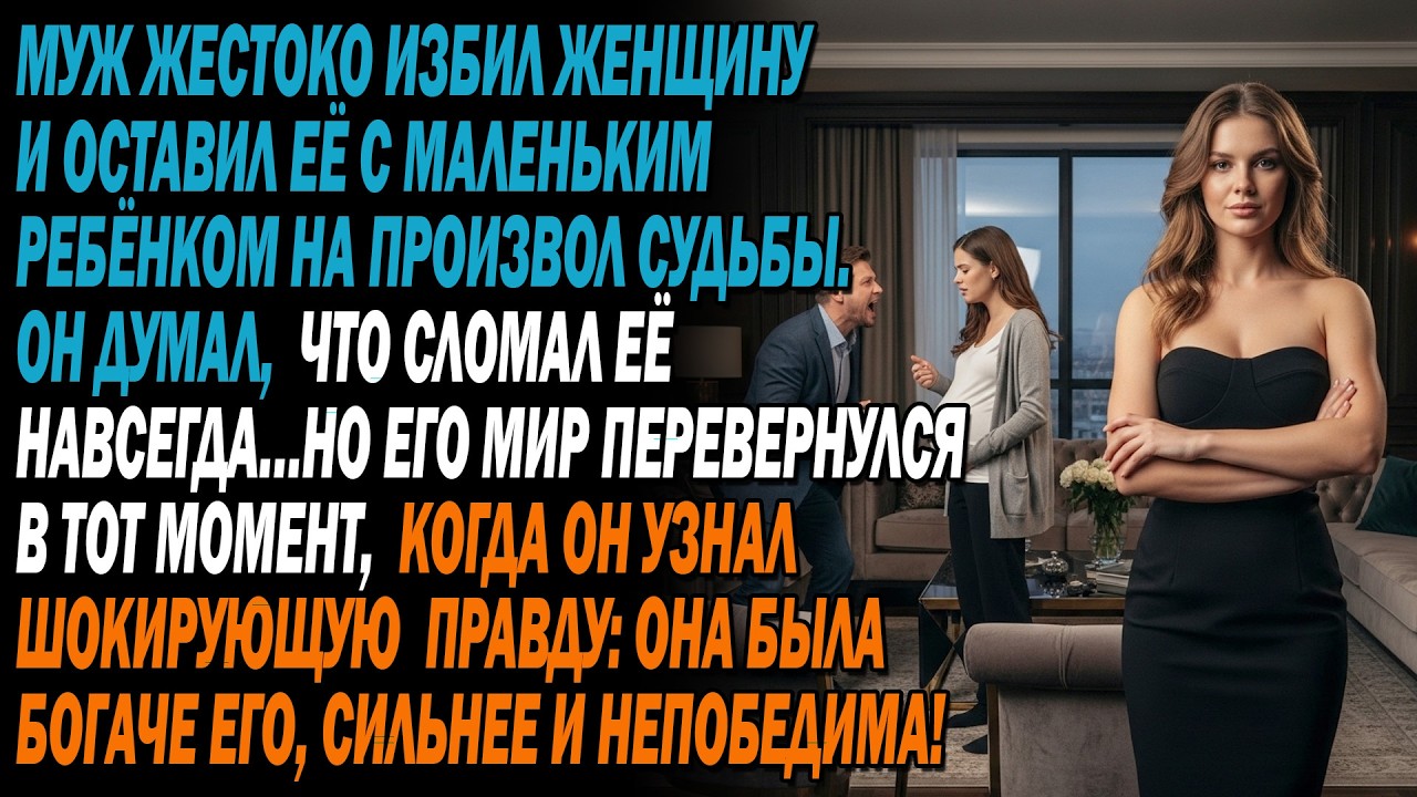 Женщина избита мужем 👊💔! Оказалось, что она богатая 💎 и купила компанию своего мужа 🏢💥!
