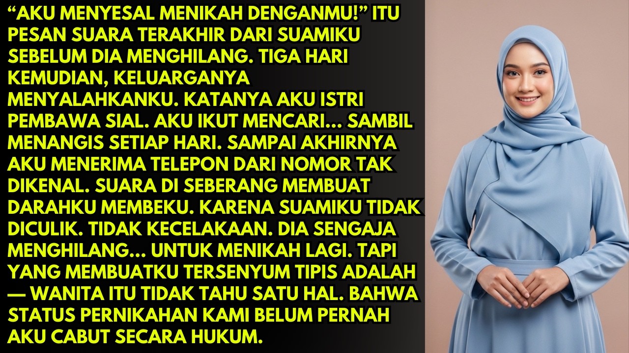 SUAMI BILANG MENYESAL MENIKAHIKU LALU DIA MENGHILANG. TIGA HARI KEMUDIAN, KELUARGANYA MENYALAHKANKU.
