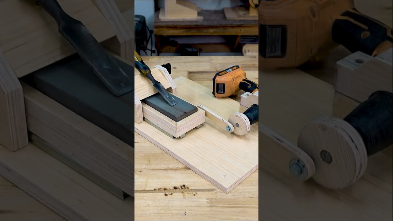 Sharpen Your Woodworking Tools LIKE A PRO With This DIY Chisel Jig  #tools4life #sawblade #wood