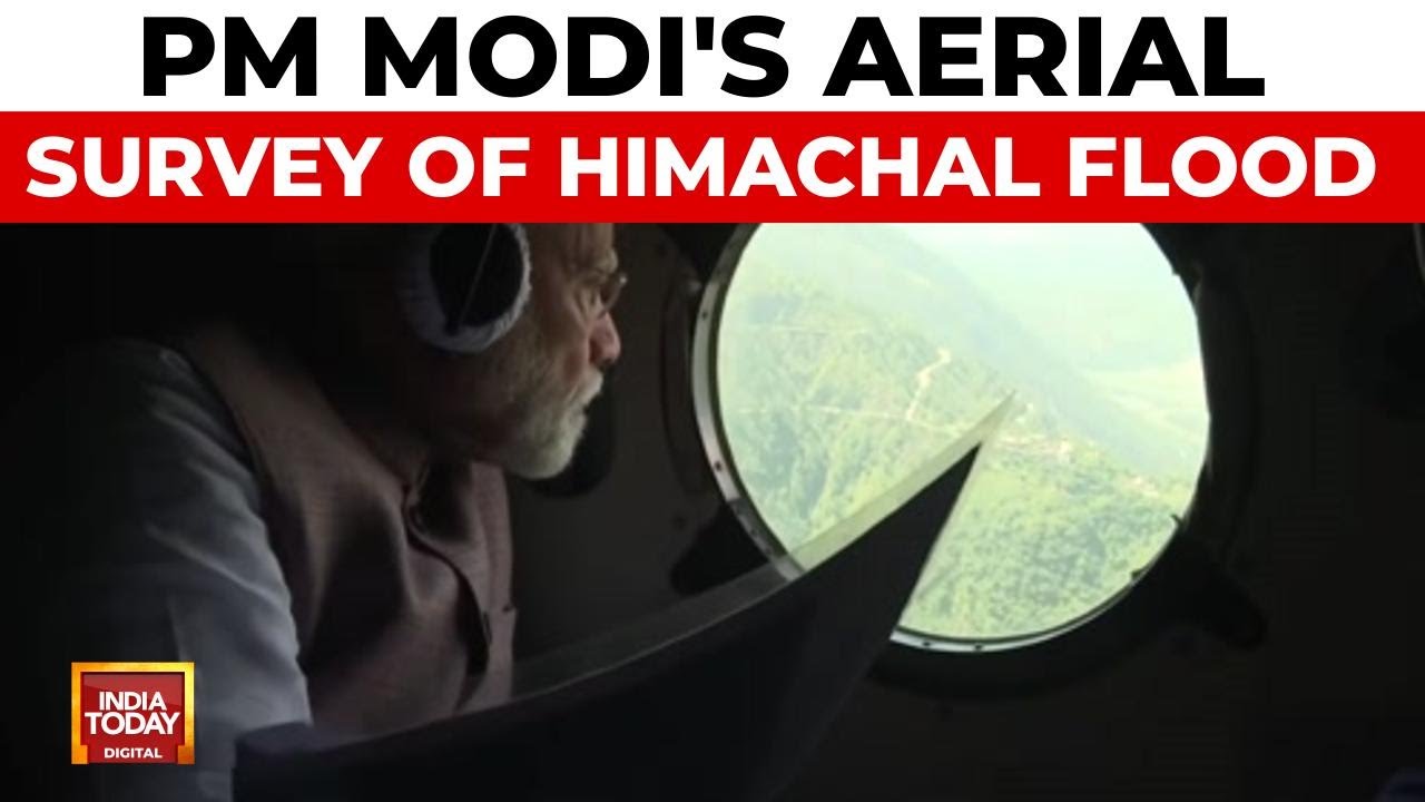 PM Modi's Aerial Survey of Flood-Hit Himachal & Punjab Amid Climate Chaos | India Today News