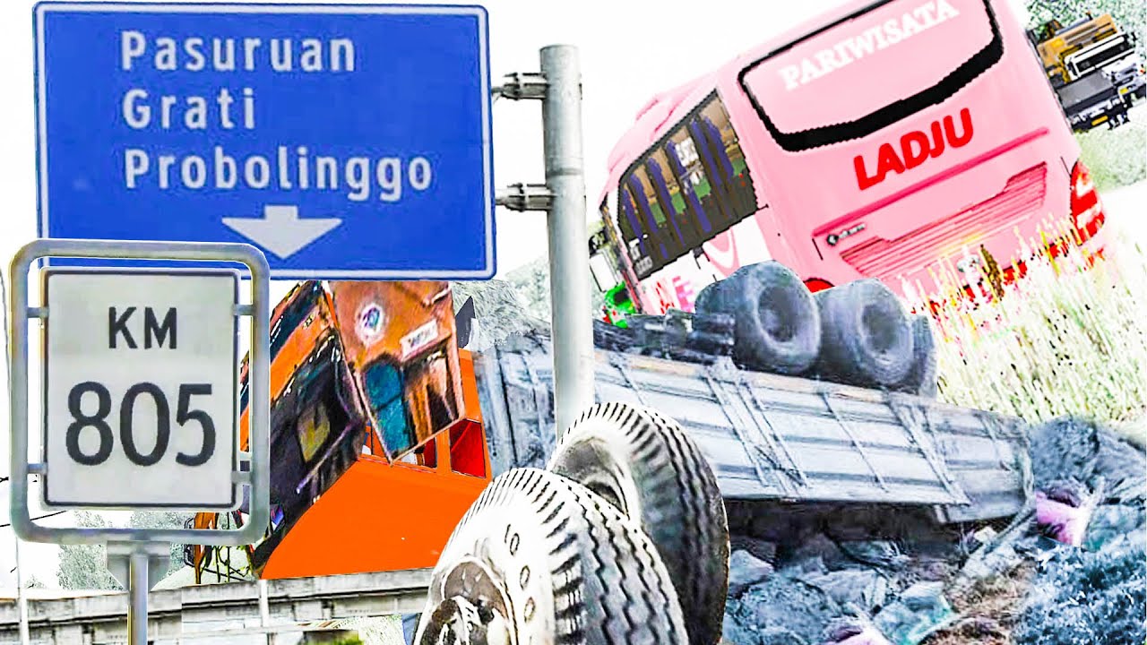 ✅ UPDATE LAKA MA4UT BUS PARIWISATA ZIARAH WALI HANTAM TRUCK TRONTON SEMEN KM 805 TOL PASURUAN