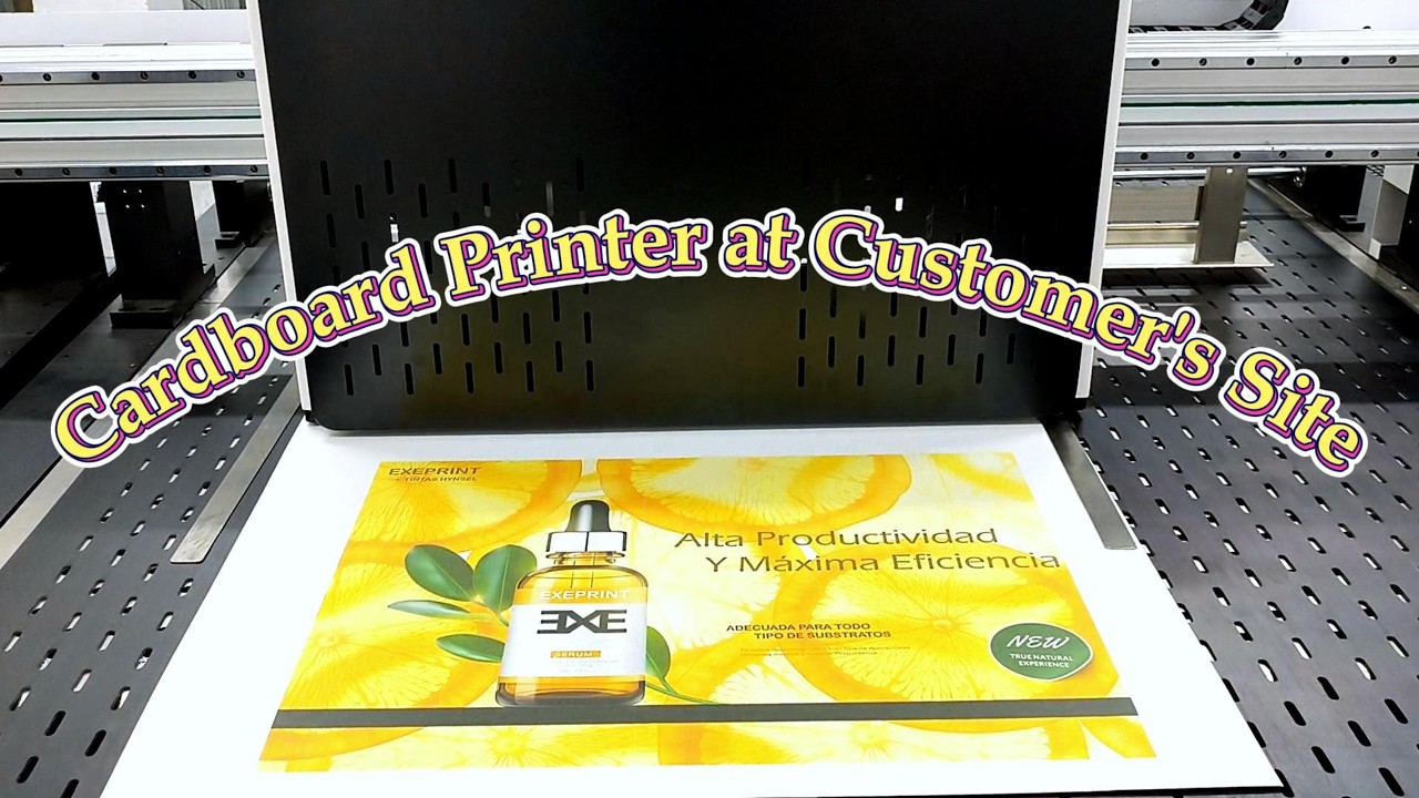 Paginated Cardboard Printing Machine: Robotjet single pass digital printer at customer's site!