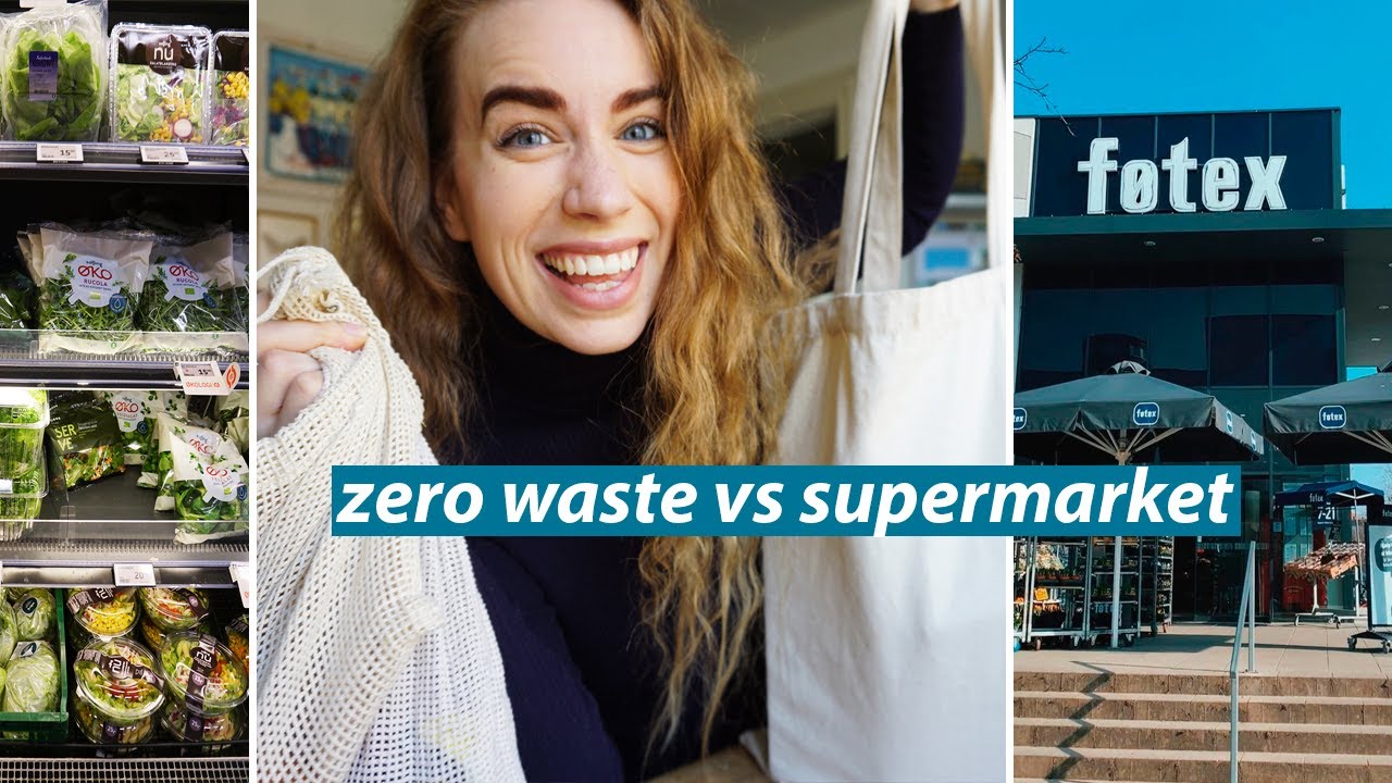 ZERO WASTE SHOPPING IN A SUPERMARKET // + cooking with whatever I buy