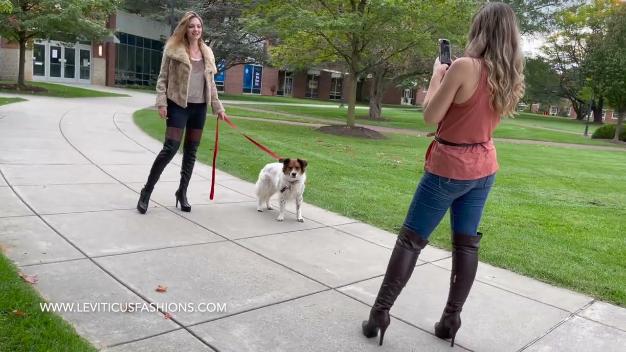 FASHION MODEL LAW STUDENT ARIEL STYLES EQUESTRIENNE LEATHER THIGH BOOTS  NON-PROFIT A FRIEND IN NEED