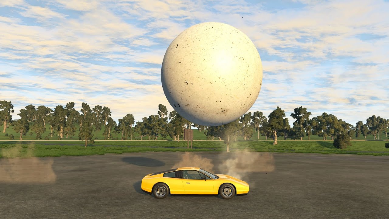 1000 Ton Ball vs Cars #2 &ndash; BeamNG.Drive