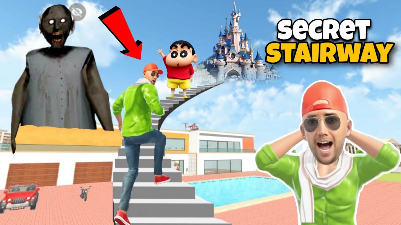 FRANKLIN and shinchan💥 ne dhundha ek khufiya secret STAIRWAY 🥵| indian theft auto simulator |