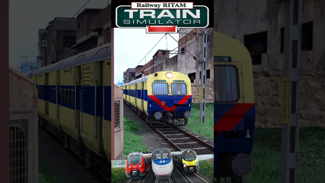 Train Simulator | Fast Crossing MEMU Passenger Train | Train Game #train #trainsimulator #shorts
