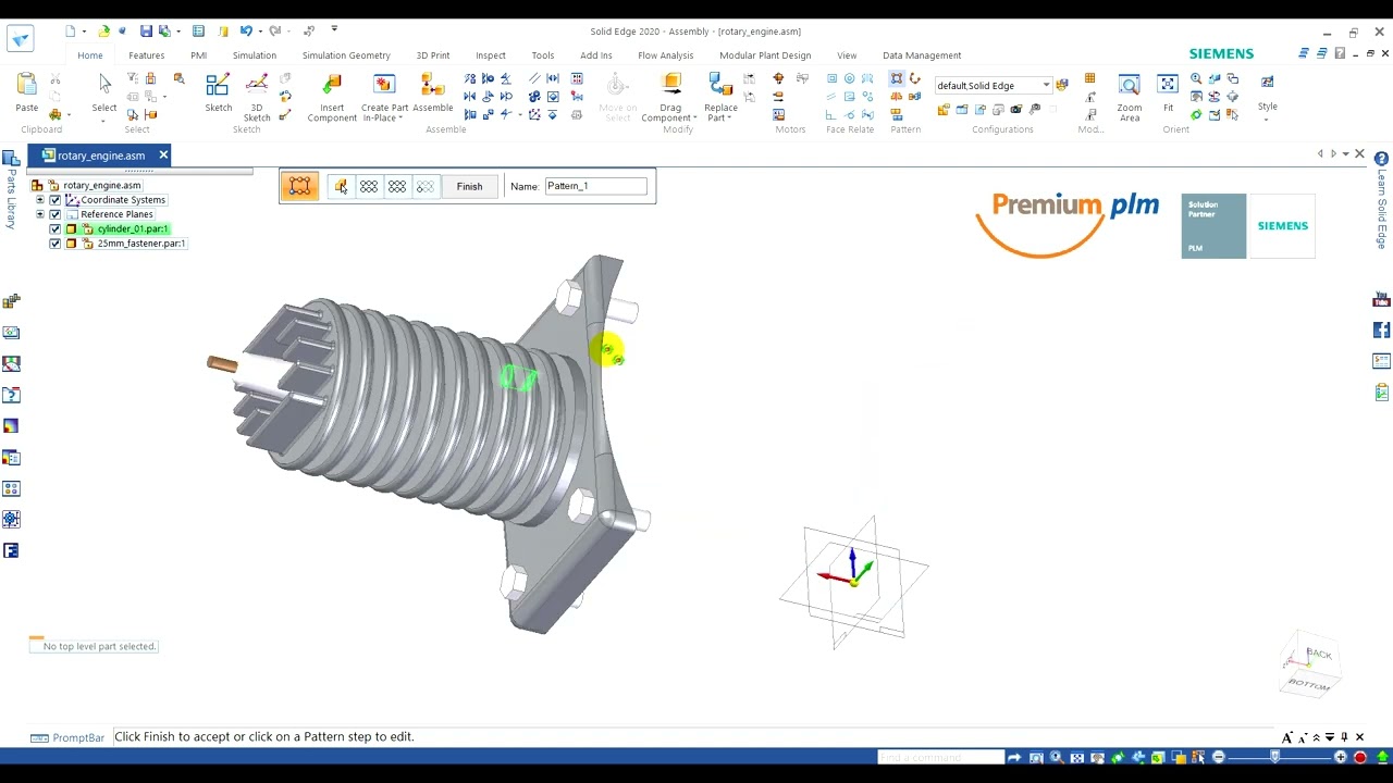 Solid Edge Advance Assembly   03   Assembly patterning