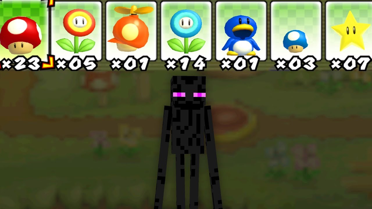 What happens when a Enderman uses Mario's Power-Ups?